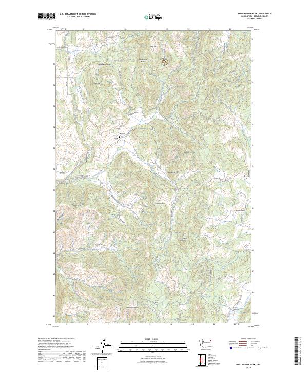 Wellington Peak 2023 topographic map thumbnail