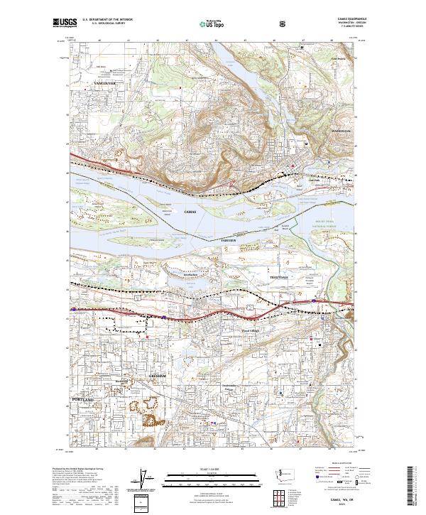 Camas topographic map thumbnail