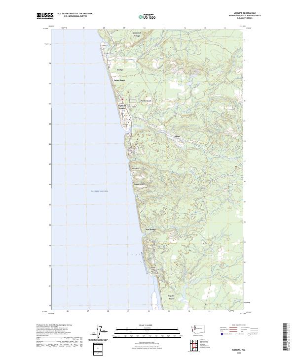 Moclips 2023 topographic map thumbnail