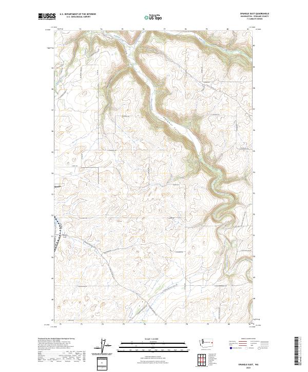 Spangle East topographic map thumbnail