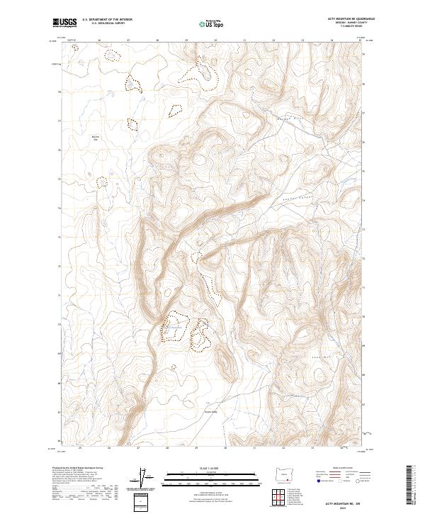 Acty Mountain NE topographic map thumbnail