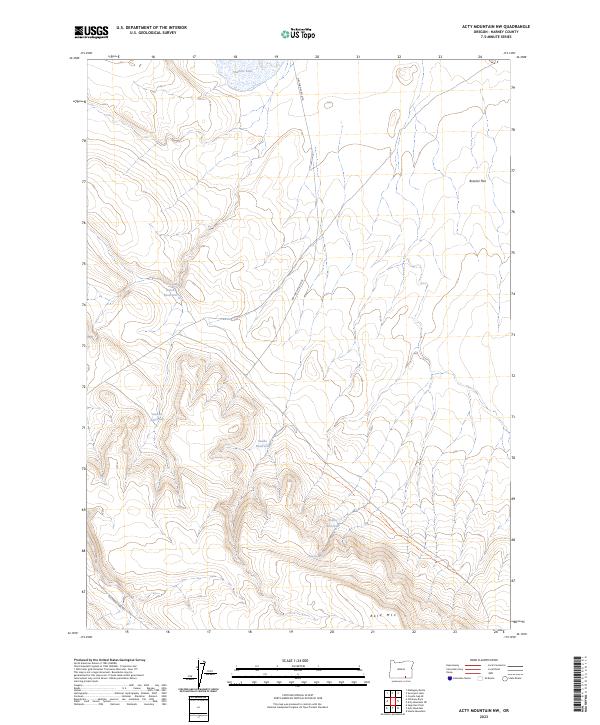 Acty Mountain NW topographic map thumbnail