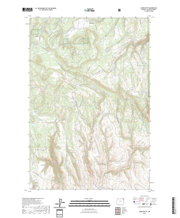 Akers Butte topographic map thumbnail