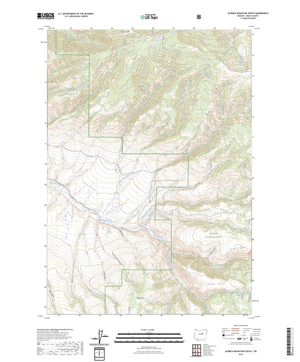 Aldrich Mountain South topographic map thumbnail
