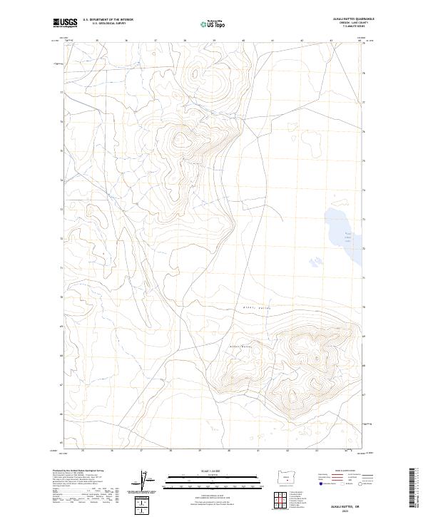 Alkali Buttes topographic map thumbnail