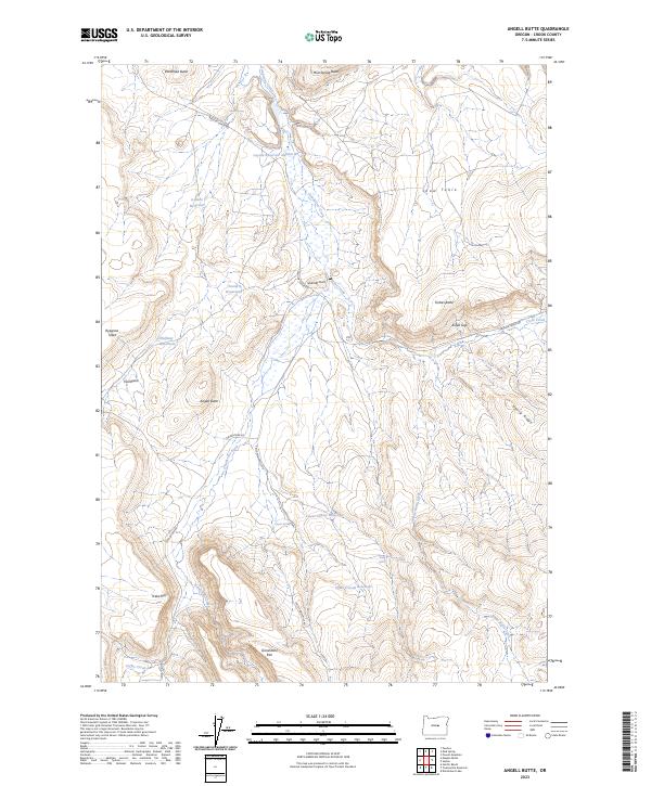 Angell Butte topographic map thumbnail
