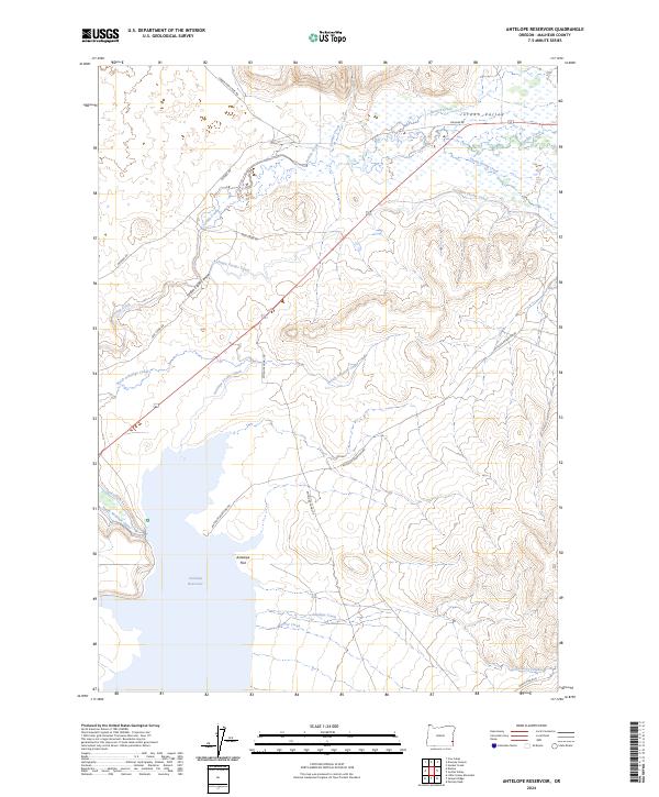 Antelope Reservoir topographic map thumbnail