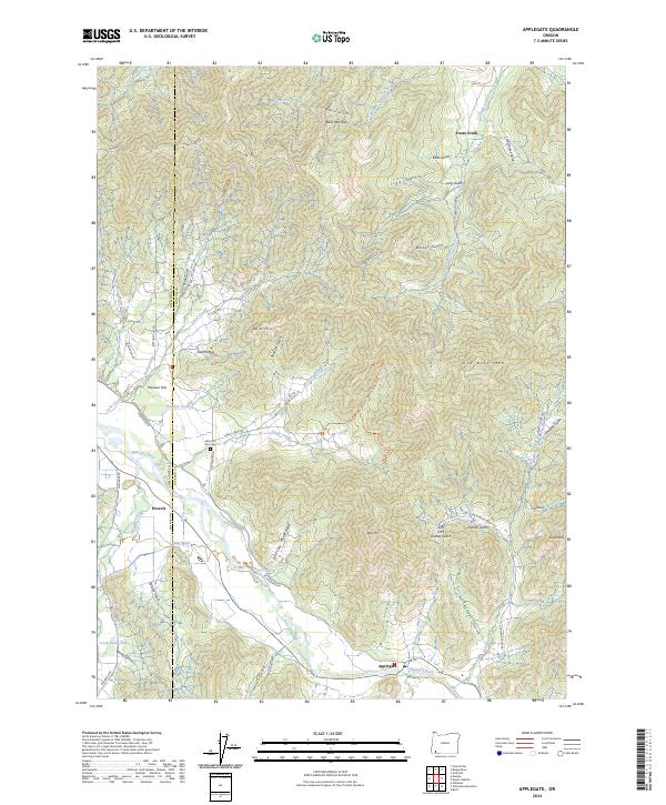 Applegate topographic map thumbnail