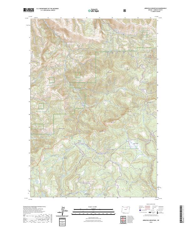 Arbuckle Mountain topographic map thumbnail
