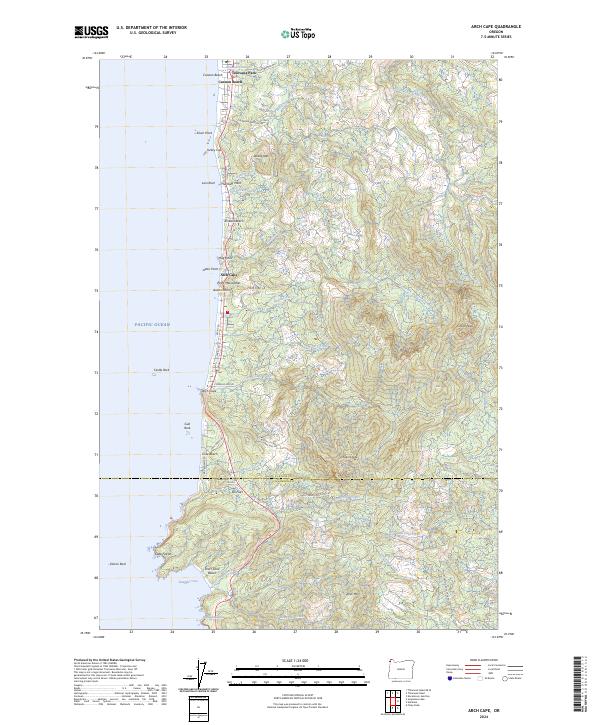 Arch Cape topographic map thumbnail