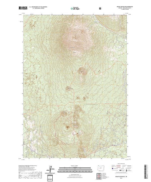 Mount Bachelor 2023 topographic map thumbnail