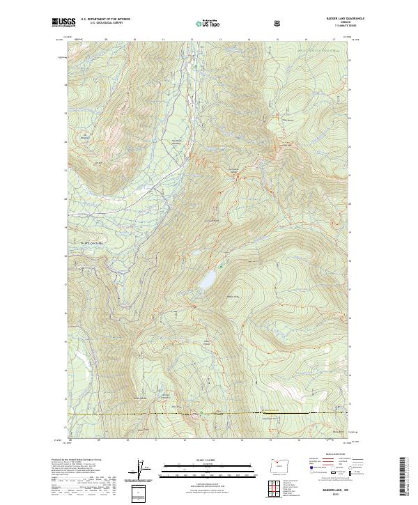 Badger Lake topographic map thumbnail