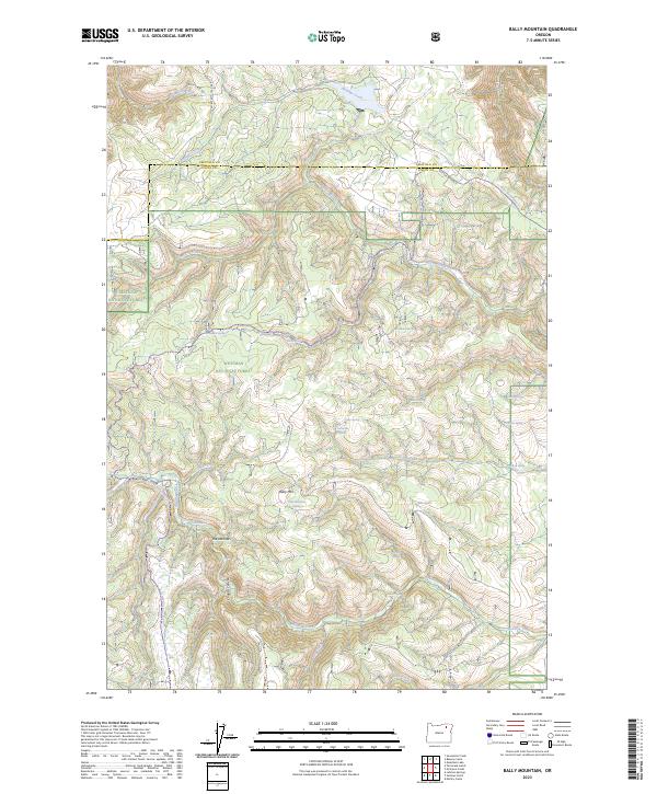 Bally Mountain topographic map thumbnail