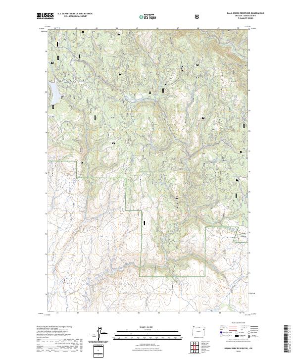 Balm Creek Reservoir topographic map thumbnail
