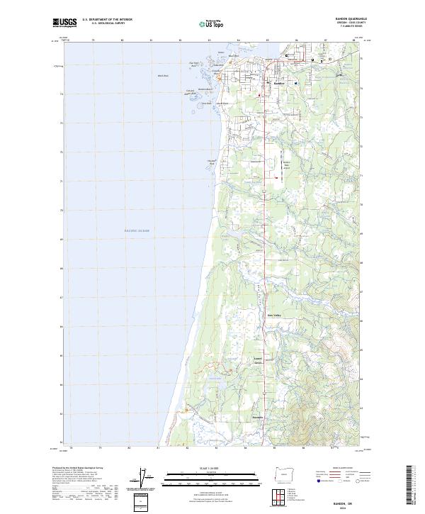 Bandon topographic map thumbnail
