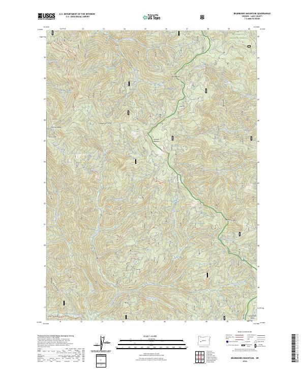 Bearbones Mountain topographic map thumbnail