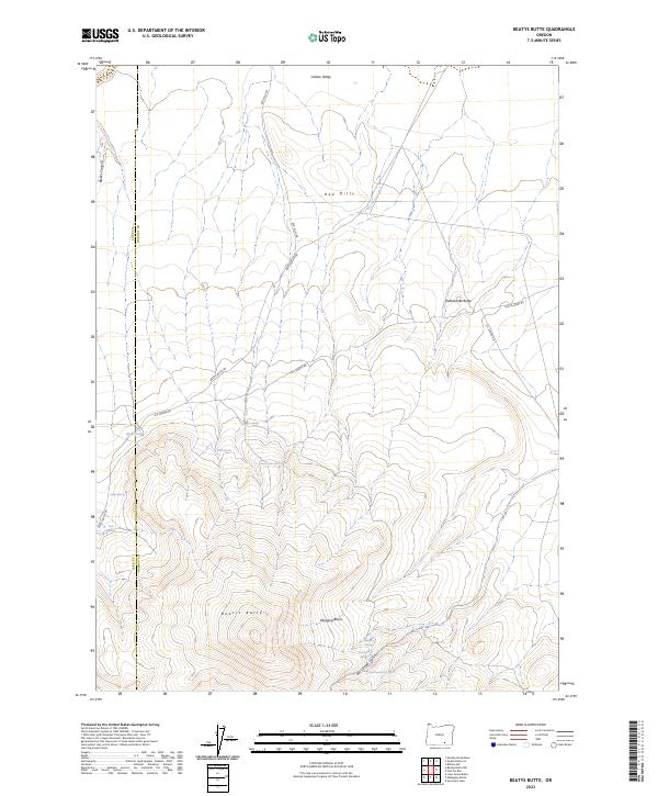 Beatys Butte topographic map thumbnail