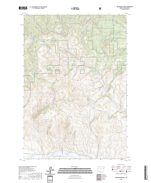 Beaverdam Creek topographic map thumbnail