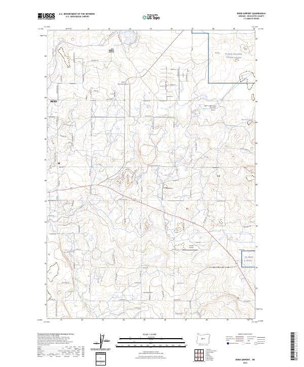 Bend Airport topographic map thumbnail