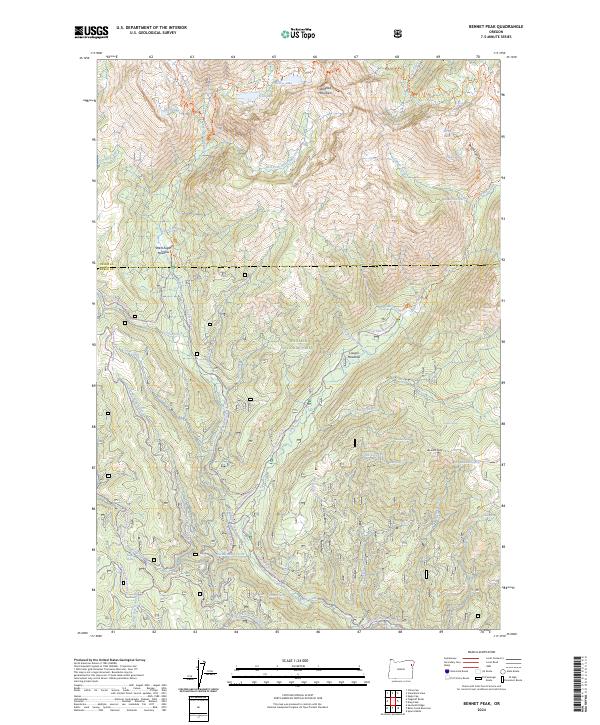 Bennet Peak topographic map thumbnail