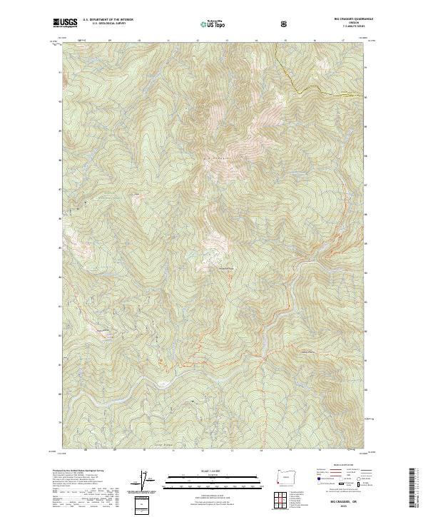 Big Craggies topographic map thumbnail
