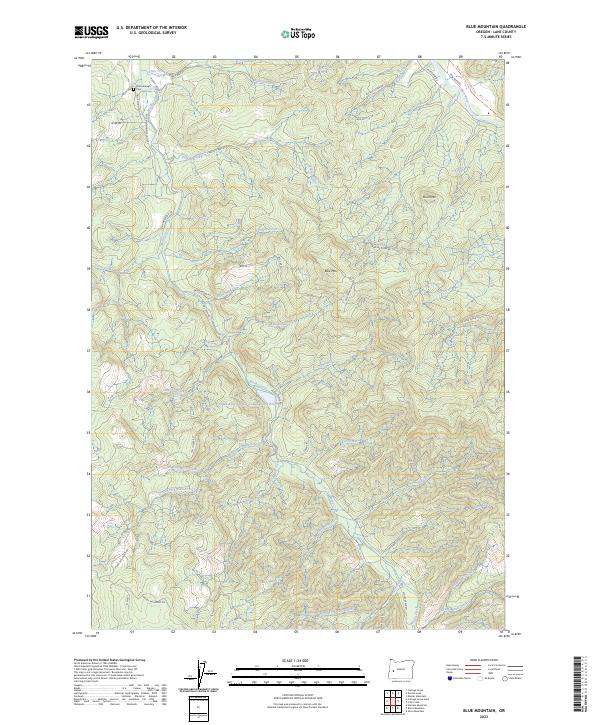 Blue Mountain topographic map thumbnail