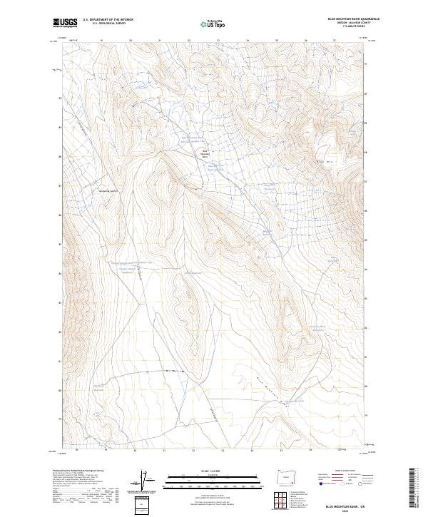 Blue Mountain Basin topographic map thumbnail