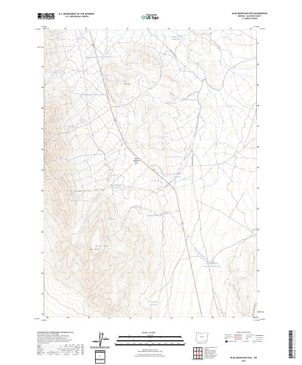 Blue Mountain Pass topographic map thumbnail