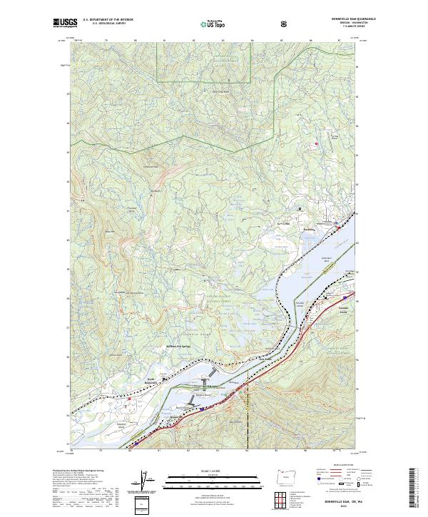 Bonneville Dam 2023 topographic map thumbnail