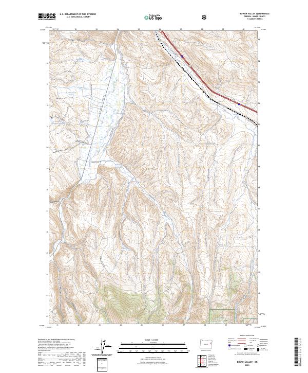 Bowen Valley topographic map thumbnail