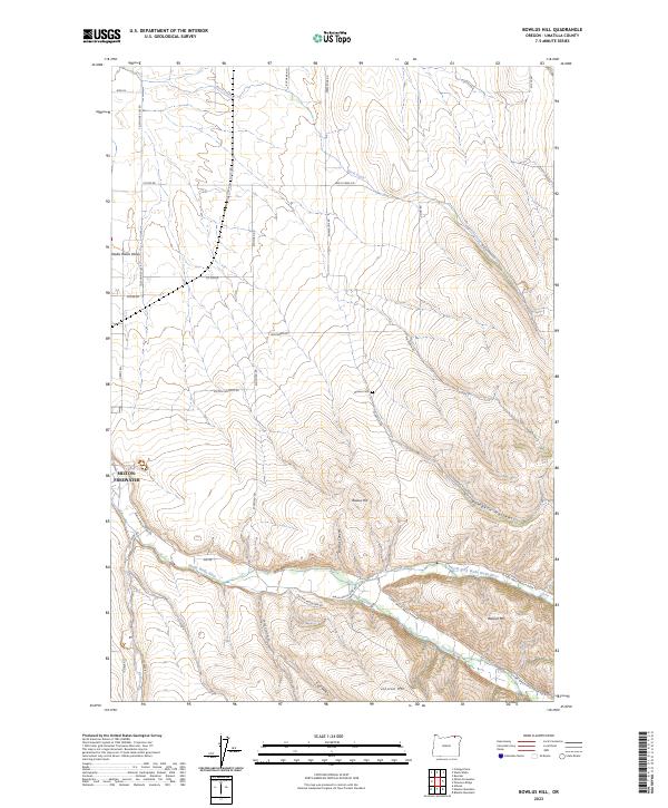 Bowlus Hill topographic map thumbnail