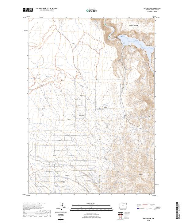 Bowman Dam topographic map thumbnail