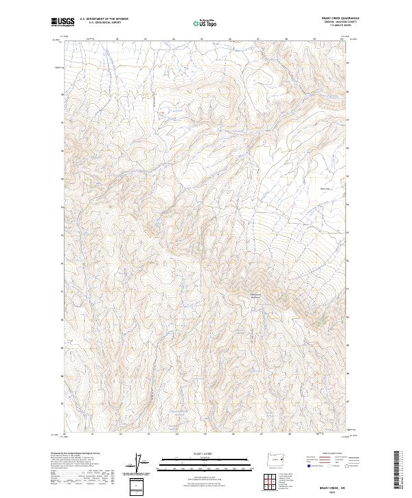 Brady Creek topographic map thumbnail