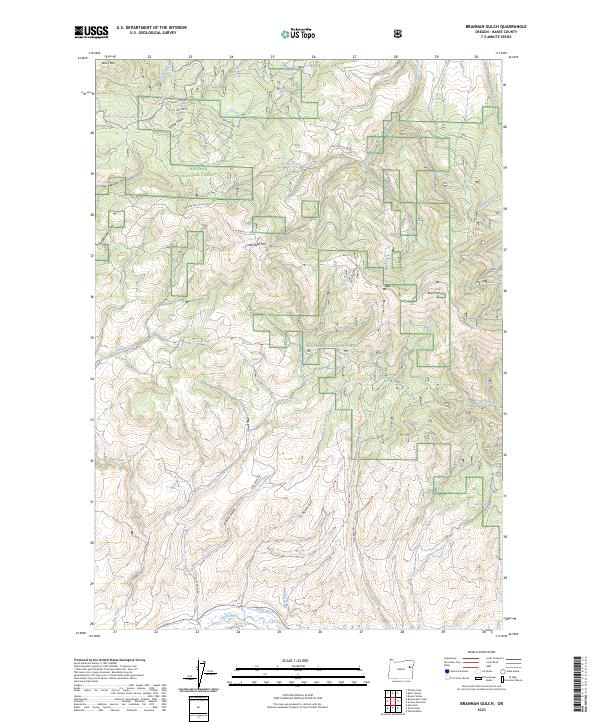 Brannan Gulch topographic map thumbnail