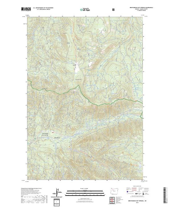 Breitenbush Hot Springs topographic map thumbnail