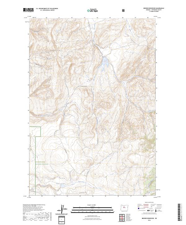 Brewer Reservoir topographic map thumbnail