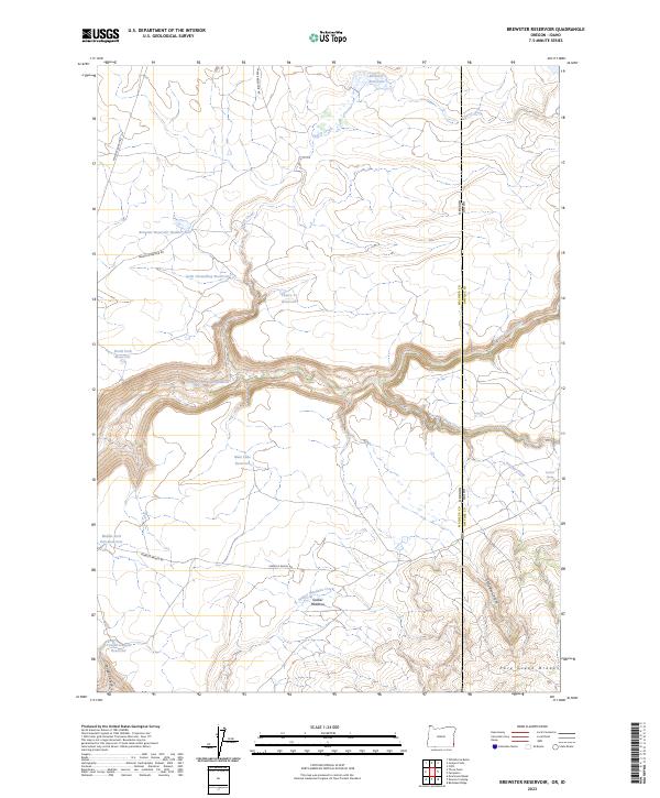 Brewster Reservoir 2023 topographic map thumbnail