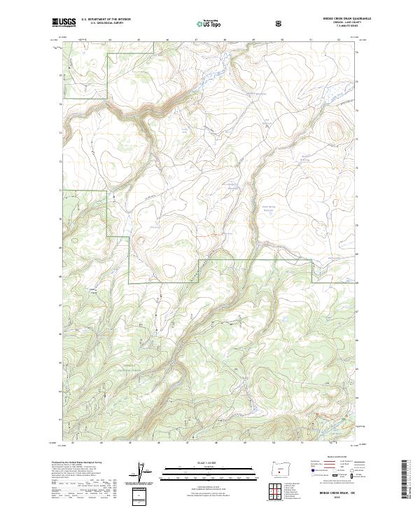 Bridge Creek Draw topographic map thumbnail