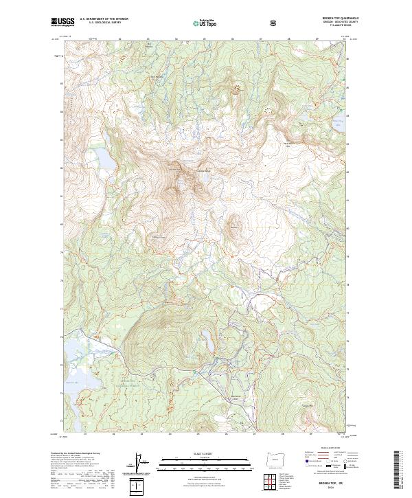 Broken Top topographic map thumbnail