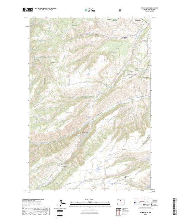 Brown Creek topographic map thumbnail