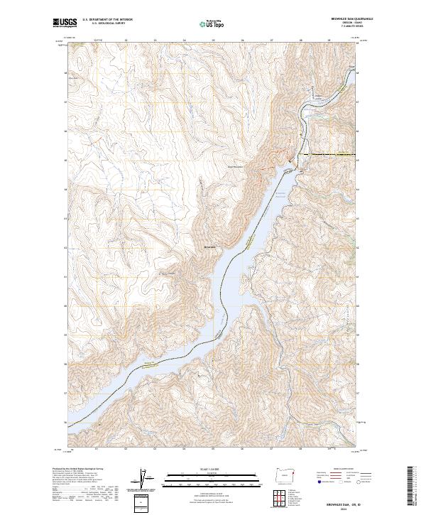 Brownlee Dam topographic map thumbnail