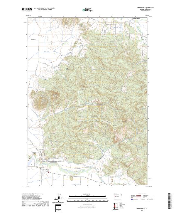 Brownsville topographic map thumbnail