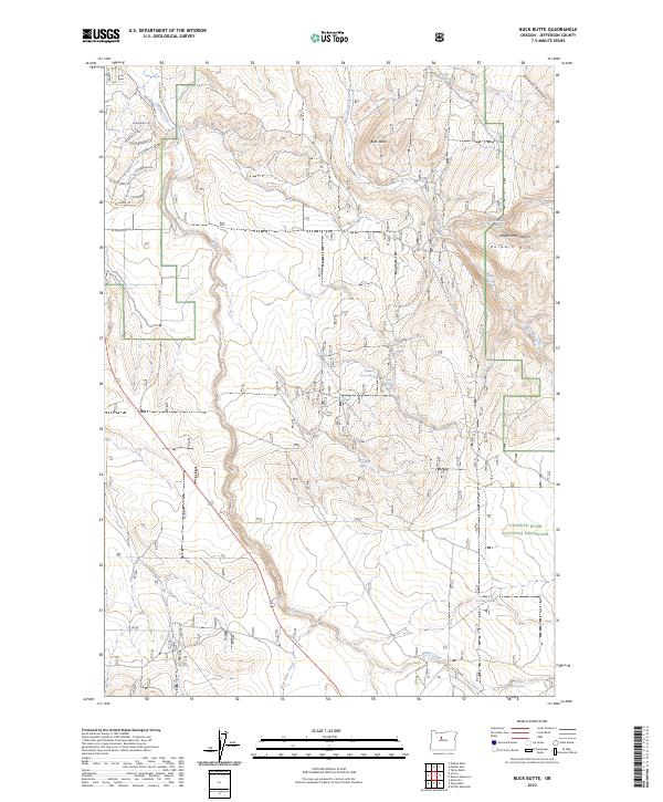 Buck Butte topographic map thumbnail