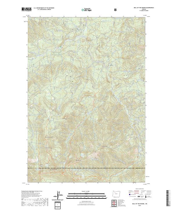 Bull of the Woods topographic map thumbnail