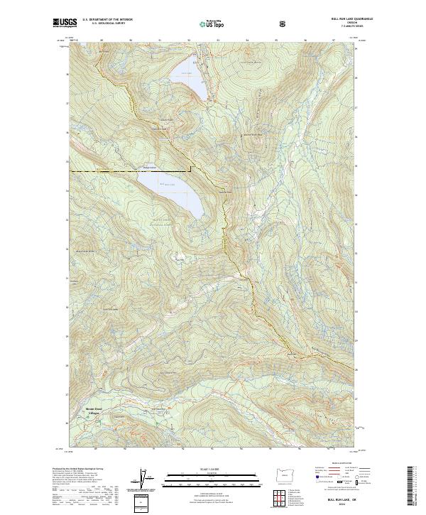 Bull Run Lake topographic map thumbnail