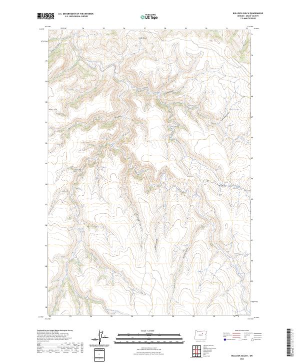 Bullock Gulch topographic map thumbnail