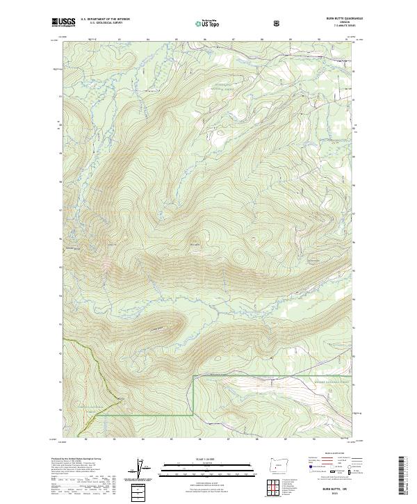 Burn Butte topographic map thumbnail