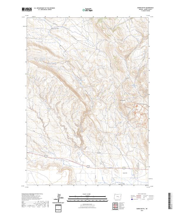 Burns Butte topographic map thumbnail