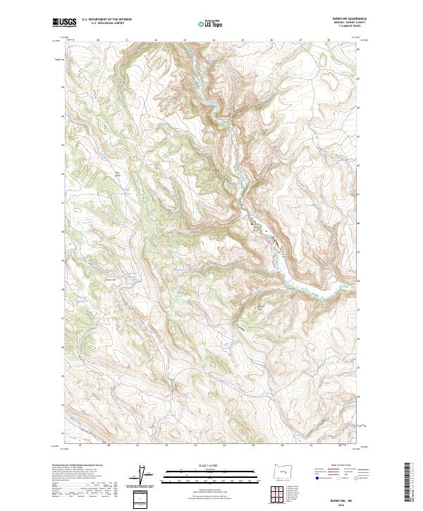 Burns NW topographic map thumbnail