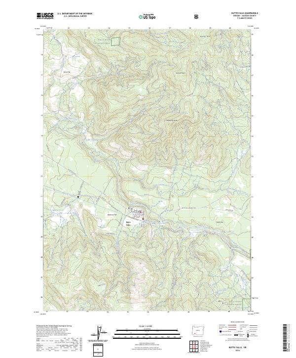 Butte Falls topographic map thumbnail